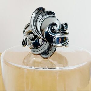 Gerardo Lopez Taxco Sterling Silver Hinged Cuff Bracelet 60g Vintage